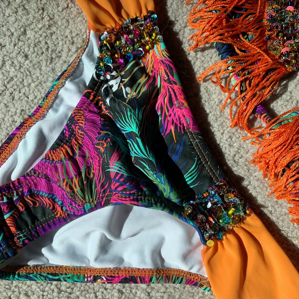 Babalu Colombian Embellished Fringe Bikini - Picture 3 of 7
